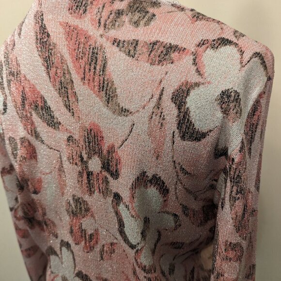 Alfred Dunner pink and gray lightweight cardigan - size Small - Picture 4 of 9